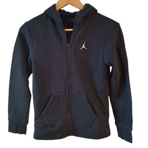 Jordan Black Long Sleeve Zip Front Hoodie Size Large